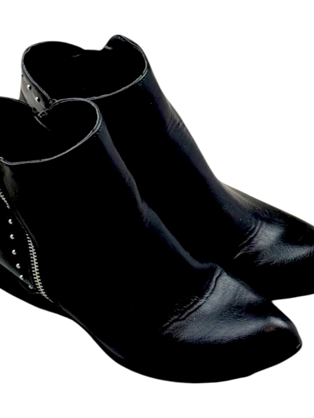 Esprit Topaz Black Studded Ankle Boots Womens 9M Side Zip Low Block Heel